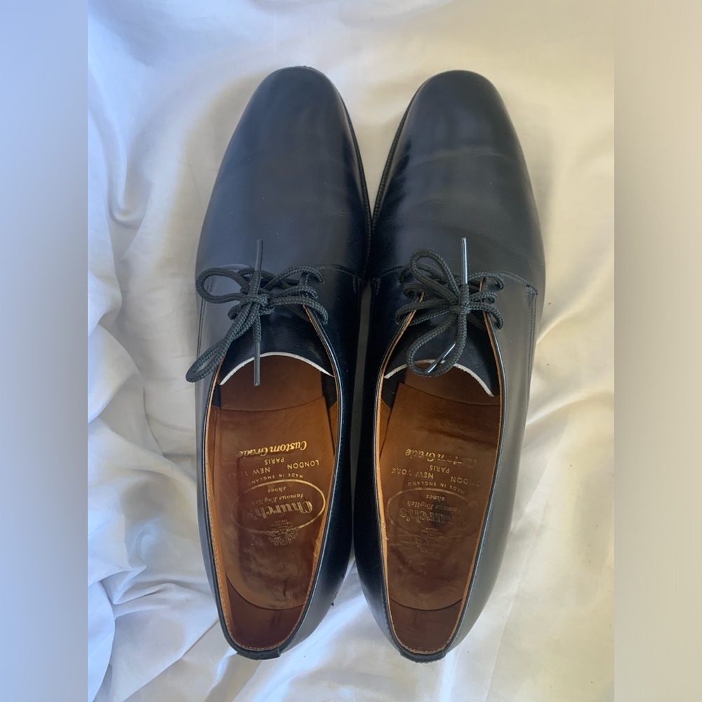 Church’s England Custom Grade Lace Up Black Leather Oxford Shoes US 12.5 UK 11.5